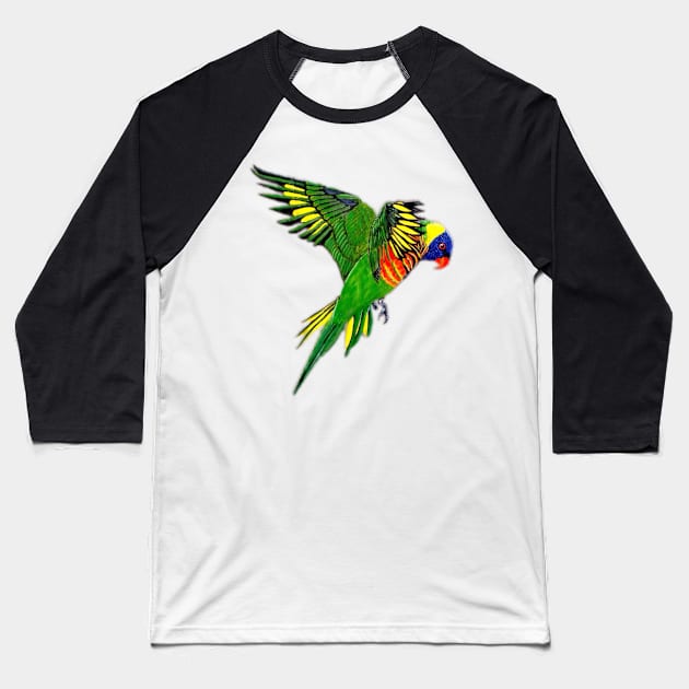 Rainbow Lorikeet Baseball T-Shirt by tavartist